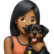 Girl with rottweiler sticker