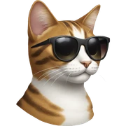 Cat with sunglasses sticker