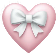 Pastel pink heart with white bow sticker