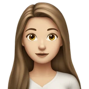 White girl with long brown hair sticker