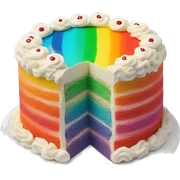 Rainbow cake sticker