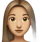 long brown hair, brown eyes, light skin sticker