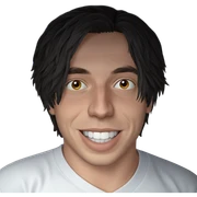 smiling boy in white shirt sticker