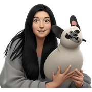 smiling girl with black hair sticker
