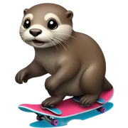 Otter skating sticker