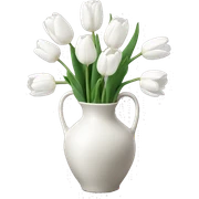 White tulips vase sticker