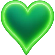 neon green heart  sticker