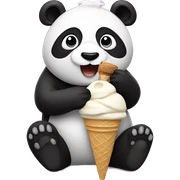 Panda eating ice cream sticker