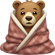 bear cozy in blanket sticker