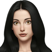 black haired girl portrait sticker