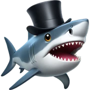 Shark with a top hat sticker