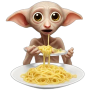 Dobby eating carbonara sticker