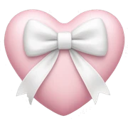 Pastel pink heart with white bow sticker