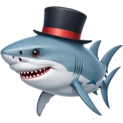 Shark with a top hat sticker