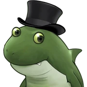 Shark with a top hat sticker