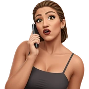 girl with brown hair and phone sticker