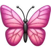 Pink sparkly butterfly sticker