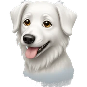 White dog sticker