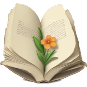 book with flower printed on the cover sticker