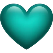 dark turquoise color heart sticker
