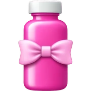 Pink pill bottle with bow sticker