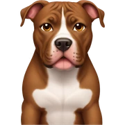 Brown Pitbull sitting sticker