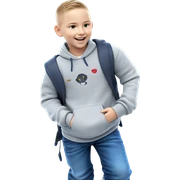smiling boy outdoors in jeans sticker