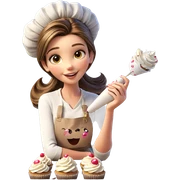 smiling girl with cupcakes sticker