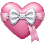 Pink heart with white bow  sticker