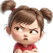 sad girl with brown twintails sticker