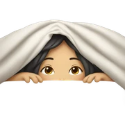 asian girl inside a blanket sipping coffee eyes closed sticker