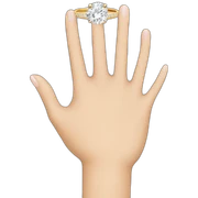 Hand with engagement ring sticker