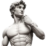 muscular statue of a man sticker