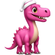 pink christmas dinosaur sticker