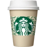beige starbucks cup with winter pattern sticker