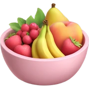 Light pink bowl of fruit sticker