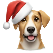 dog with santa hat sticker