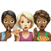 three white women smoking cigarettes and eating pizza sticker