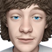 smiling boy with blue eyes sticker
