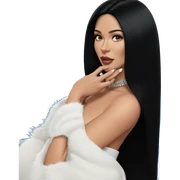 elegant girl with black hair sticker