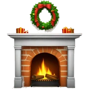 Christmas fireplace sticker