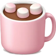 Light Pink mug of hot chocolate with marshmallows  sticker