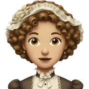 Woman with brown curly hair in Victorian dress sticker