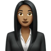business woman long straight black hair sticker