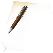 book sheet and pen sticker