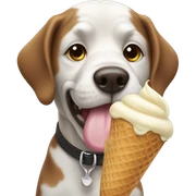 Dog eating ice cream sticker