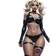 blonde girl in neon city sticker