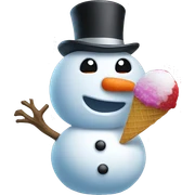 Snowman eating a snowcone looking horrified  sticker