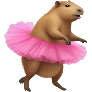 A capybara wearing a tutu and dancing  sticker