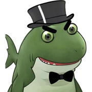 Shark with a top hat sticker